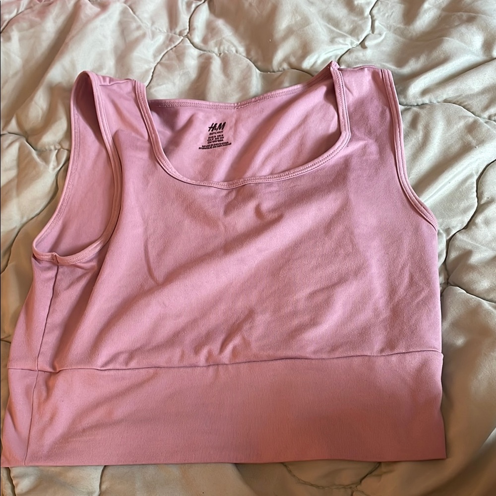 H&M Purple Sleeveless Fitted Crop Tank Top